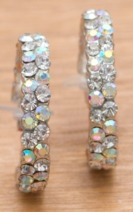 M&F Products® Clear Rhinestone Hoop Earrings