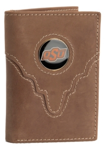 Danbury® Collegiate Collection™ Oklahoma State University Brown Tri-fold Wallet