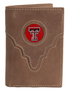 Danbury® Collegiate Collection™ Texas Tech Brown Tri-fold Wallet