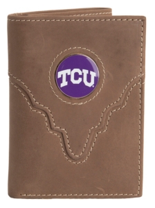 Danbury® Collegiate Collection™ TCU Brown Tri-fold Wallet