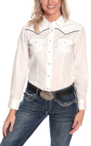 Ely & Walker Company® Ladies L/S White Retro Shirt