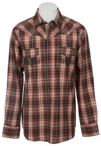 Ely 1878® Men's Red, Brown & Cream Plaid Western Shirt