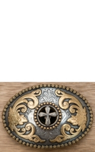 M&F Western Products ® Antique Silver & Gold Cross Buckle