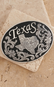 M&F Western Products® Texas Black Inlay Oval Buckle