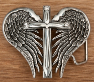 Nocona® Silver Winged Cross Belt Buckle