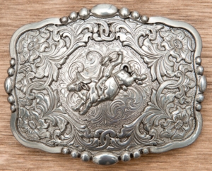 M&F Western Products® Silver Rectangle with Bull Rider Belt Buckle