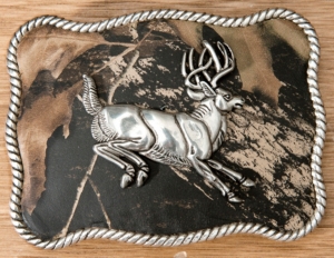 M&F Western Products® Camouflage Leaping Buck Rectangle Buckle