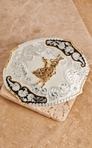 Montana Silversmiths® Large Scallop Oval Bullrider Buckle