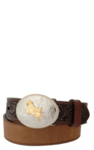 3-D® Bay Apache Tooled Billets with Bullrider Buckle