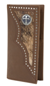 3-D® Brown Hair on Calf Wallet / Checkbook Cover 3DW943