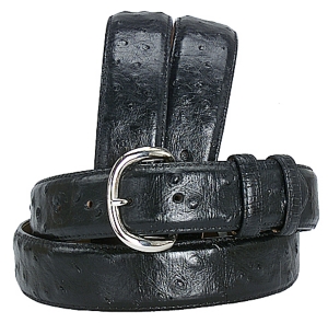 Cavender's® Men’s Black Full Quill Ostrich Belt