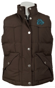 Cowgirl Hardware® Girls Brown Cowgirl Rose & Horseshoe Nylon Puff Vest