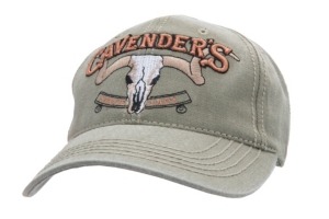 Cavenders® Light Olive Distressed Logo Cap