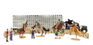 M&F® Bigtime Rodeo™ Horse and Bull Rider Truck and Trailer Toy Set
