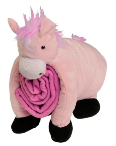M&F Western Products® Pink Pillow/Blanket Plush Horse