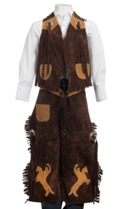 M&F Products® Brown & Faux Tan Suede Vest & Chaps Set