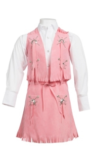 M&F Products® Pink Faux Suede Vest & Skirt Set