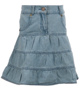 Cumberland Outfitters® Girl's 3-Tiered Denim Skirt