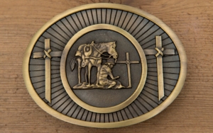 AndWest® Brass Cowboy Prayer Oval Buckle