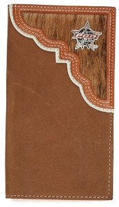 PBR® Brindle Hair Scallop Mens Rodeo Wallet/Checkbook Cover