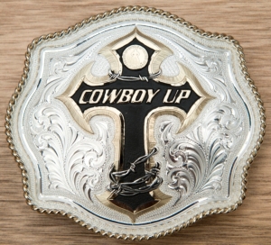 Montana Silversmiths® Two-toned Cowboy Up Scalloped Buckle