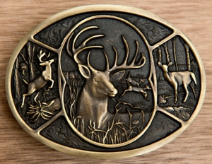 Montana Silversmiths® Whitetailed Deer Oval Buckle