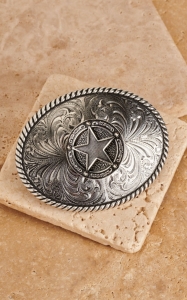 Montana Silversmiths® Texas Star Antique Silver Buckle