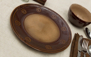 M&F Western Products® Silverado Brown and Tan 4 Piece Dinner Plates