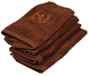 M&F® Western Moments™ Brown Lone Rider Horseshoe and Star Hand Towel