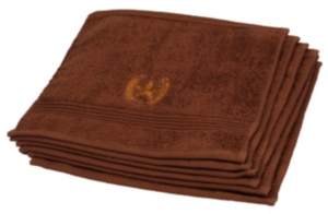 M&F® Western Moments™ Brown Lone Rider Horseshoe and Star Wash Cloth Towel