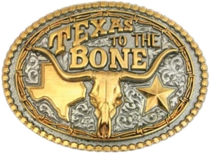 Montana Silversmiths® “Texas to the Bone” Two-toned Oval Buckle