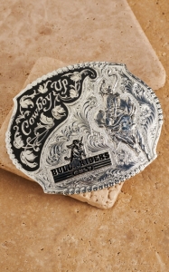 Montana Silversmiths® Silver Bull Riders Only Scalloped Buckle
