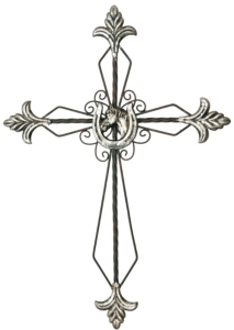 M&F® Western Moments™ Horseshoe w/ Horse Center & Fleur de Lis Wall Cross