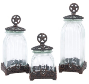 M&F Western Products® Silverado Glass 3 Piece Canister Set