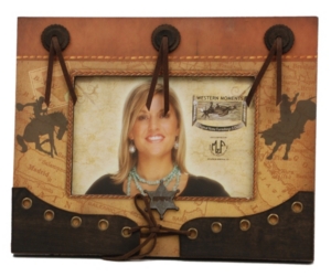 M&F® Western Moments™ Brown Bronc and Bull Rider Scrapbook Picture Frame