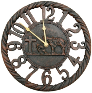 M&F Western Products® Cowboy Prayer Rustic Wall Clock