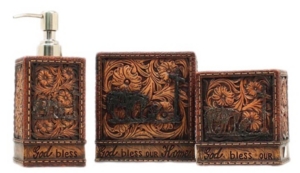 M&F® Western Moments™ God Bless Our Home Kneeling Cowboy Bathroom Set