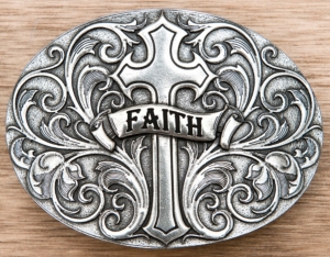 Montana Silversmiths® Silver Cross with Faith Oval Buckle