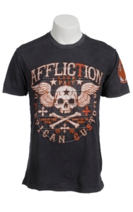 Affliction® Men's Grey & Orange Creeps Short Sleeve Tee