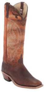 Anderson Bean® Men's Brown w/ Tall Orange Top Double Welt Square Toe Western Boots