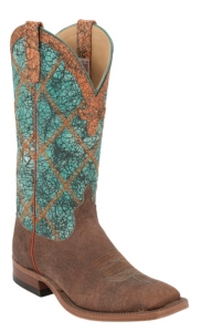 bean anderson turquoise boots welt toe wash western double brown cavenders
