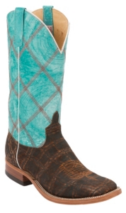 Anderson Bean® Men's Rusty Elephant w/ Turquoise Double Welt Exotic Square Toe Boot