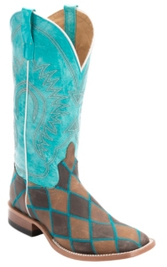 Anderson Bean® Mens Distressed Brown & Chocolate Patchwork Square Toe Western Boot