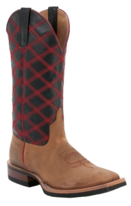 Anderson Bean® Horse Power™ Mens Honey w/ Black & Red Crazy Stitch Square Toe Boots