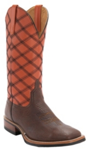 Anderson Bean® Horse Power™ Mens Chocolate Oiled Shoulder w/ Tangerine Square Toe Boots