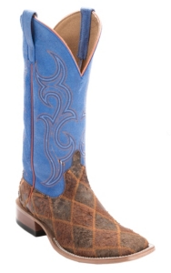 Anderson Bean® Horse Power™ Men's Tan & Brown Zombie Patchwork w/ Blue Top Square Toe Western Boots