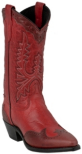 Abilene Boot Company® Ladies Mad Dog Red w/ Red Wingtip Snip Toe Western Boots