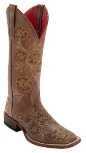 Anderson Bean® Macie Bean™ Women's Whiskey Bent w/ Beige & Gold Toolie Embroidery Square Toe Boots