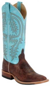 Anderson Bean®Mens Chocolate Brown Volcano w/Turquoise Double Welt Square Toe Boot
