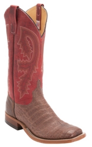 Anderson Bean® Men's Brown Caiman Belly w/Red Top Double Welt Square Toe Western Boot